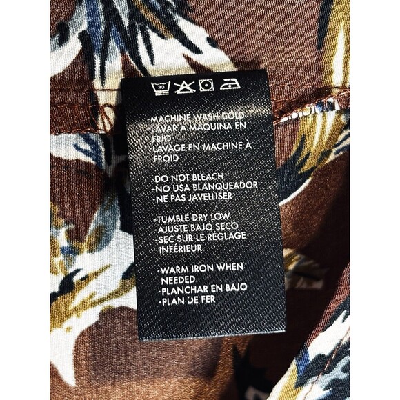 Soncy Dress Size 12 One‎ Shoulder Asymmetrical Fitted Ruffle Floral Brown NWT - Picture 9 of 13